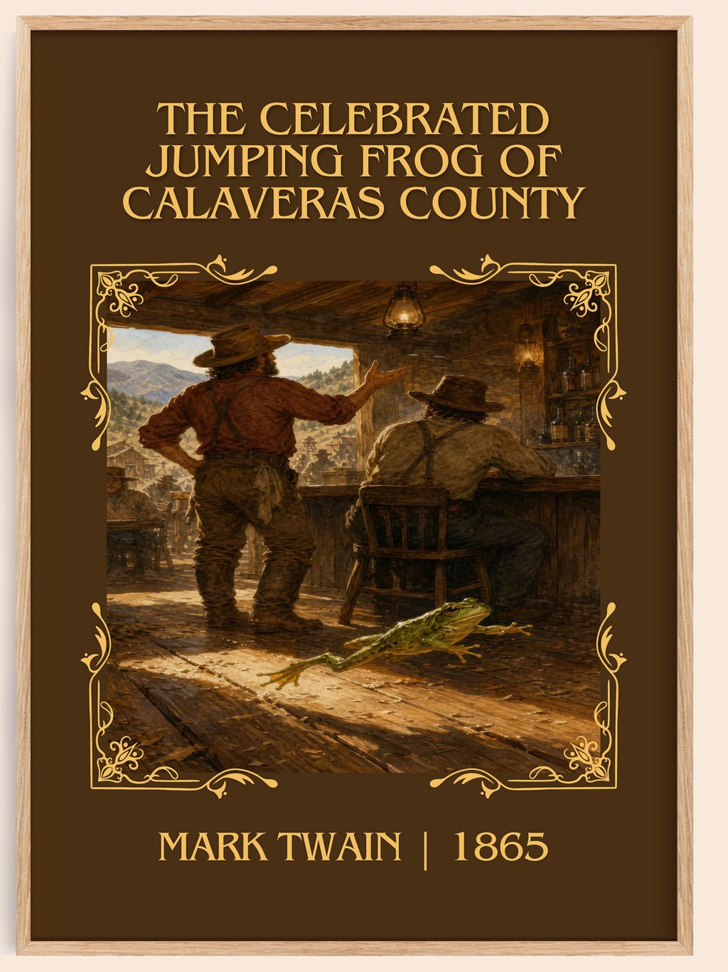 The Celebrated Jumping Frog Of Calaveras County Classic Book Art Print by Mark Twain – book poster