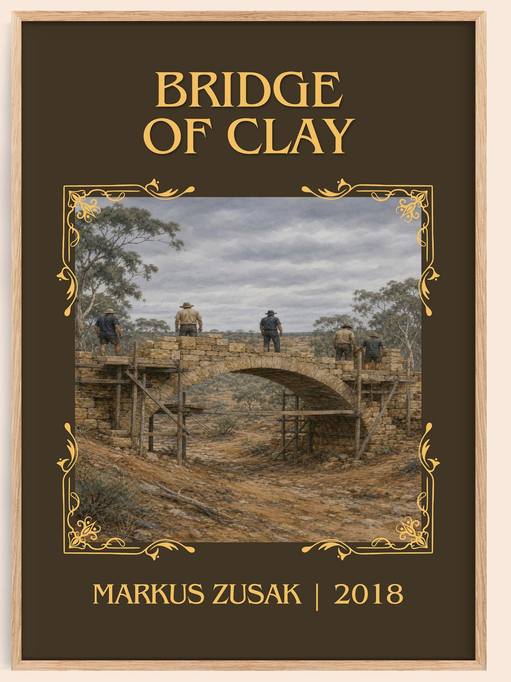 Bridge Of Clay Classic Book Art Print by Markus Zusak – book poster