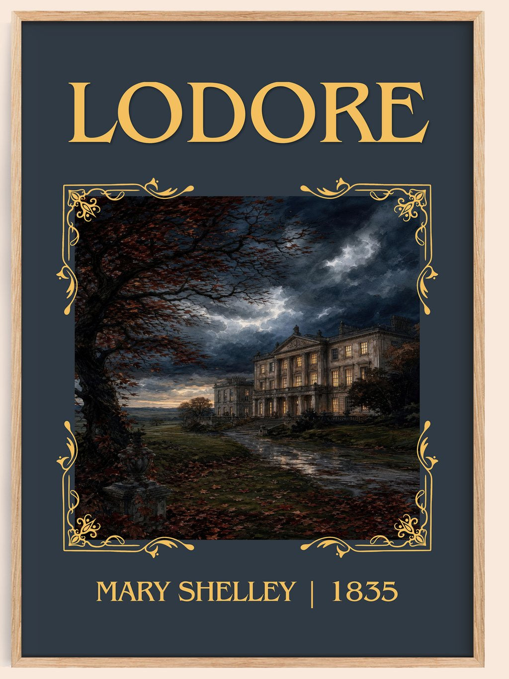 Lodore Classic Book Art Print by Mary Shelley – book poster