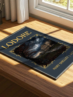 Lodore Classic Book Art Print by Mary Shelley – print on a sunlit desk