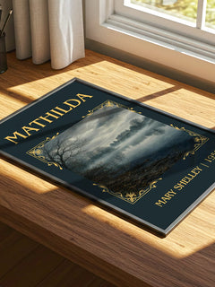 Mathilda Classic Book Art Print by Mary Shelley – print on a sunlit desk