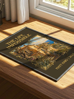 The Life Impossible Classic Book Art Print by Matt Haig – print on a sunlit desk