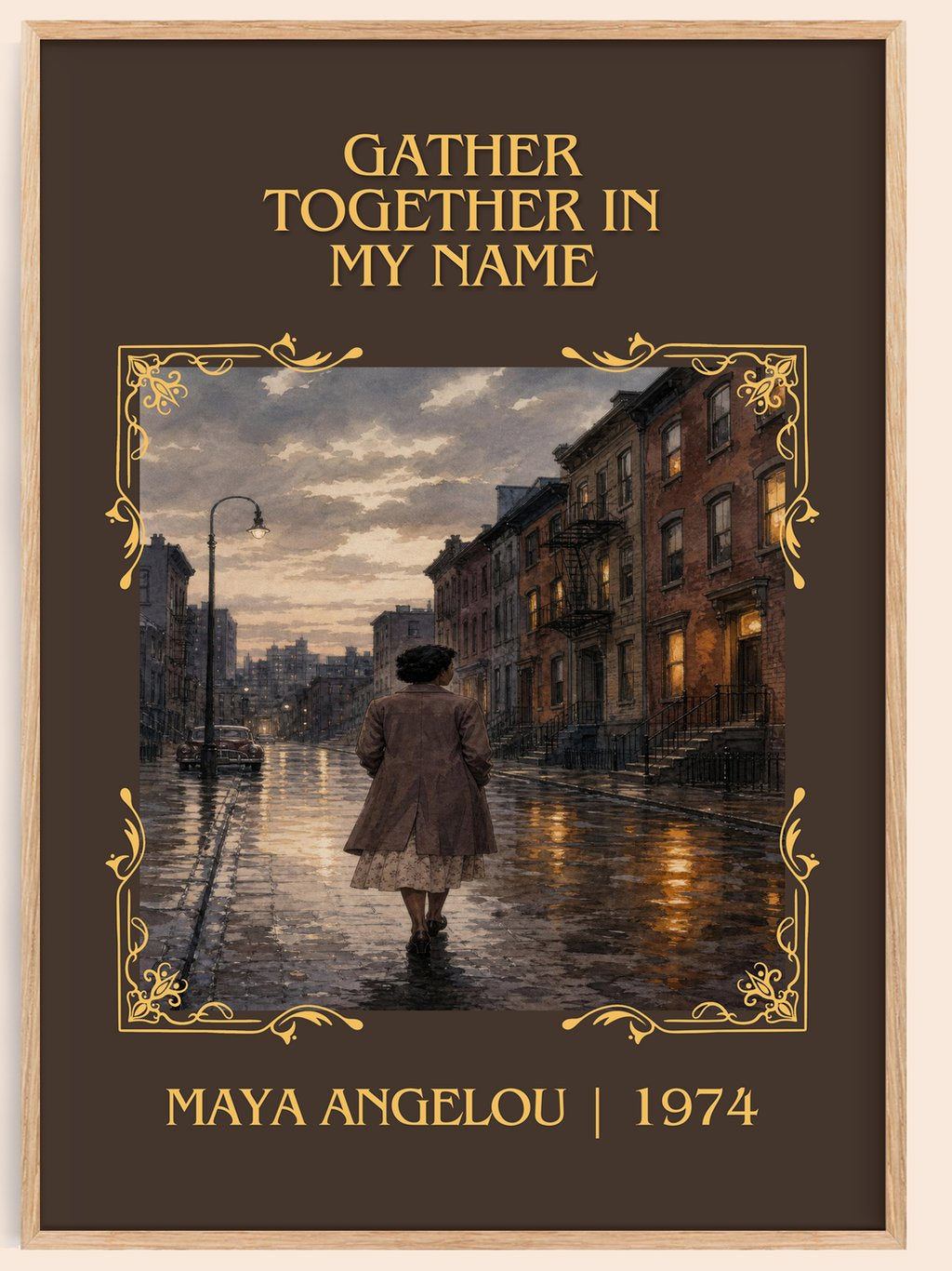 Gather Together In My Name Classic Book Art Print by Maya Angelou – book poster