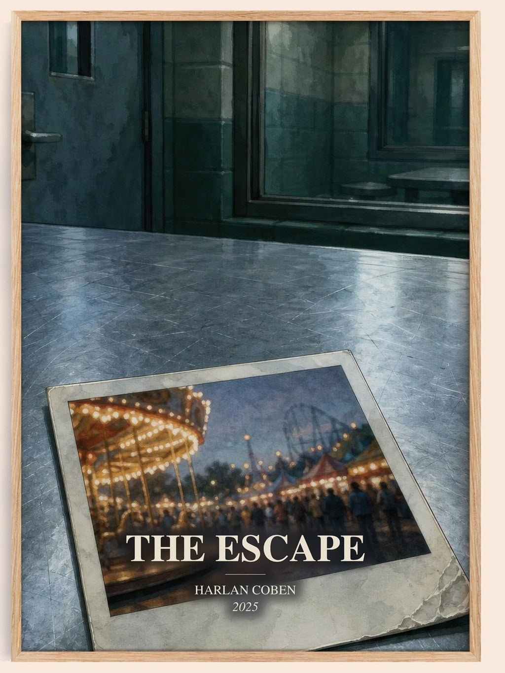 The Escape watercolour book poster by Harlan Coben – framed literary art print