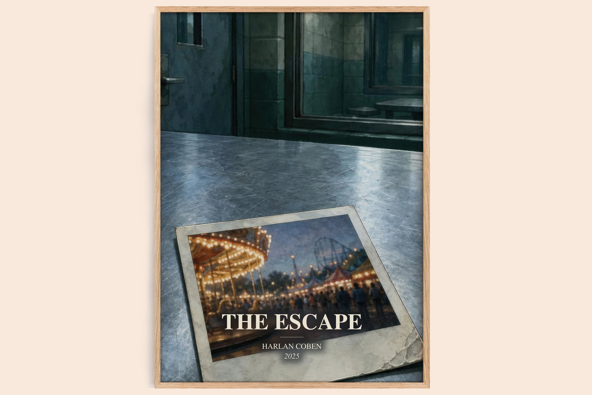 The Escape watercolour book poster by Harlan Coben – framed literary art print