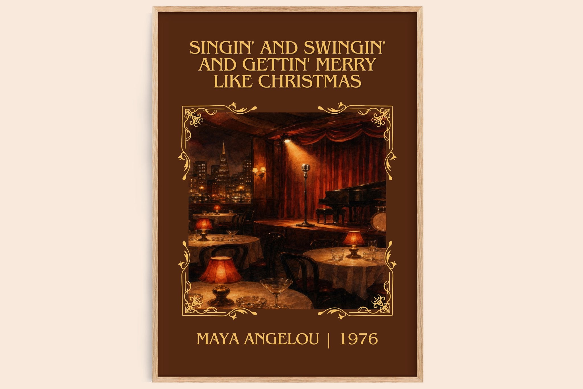 Singin' And Swingin' And Gettin' Merry Like Christmas Classic Book Art Print by Maya Angelou