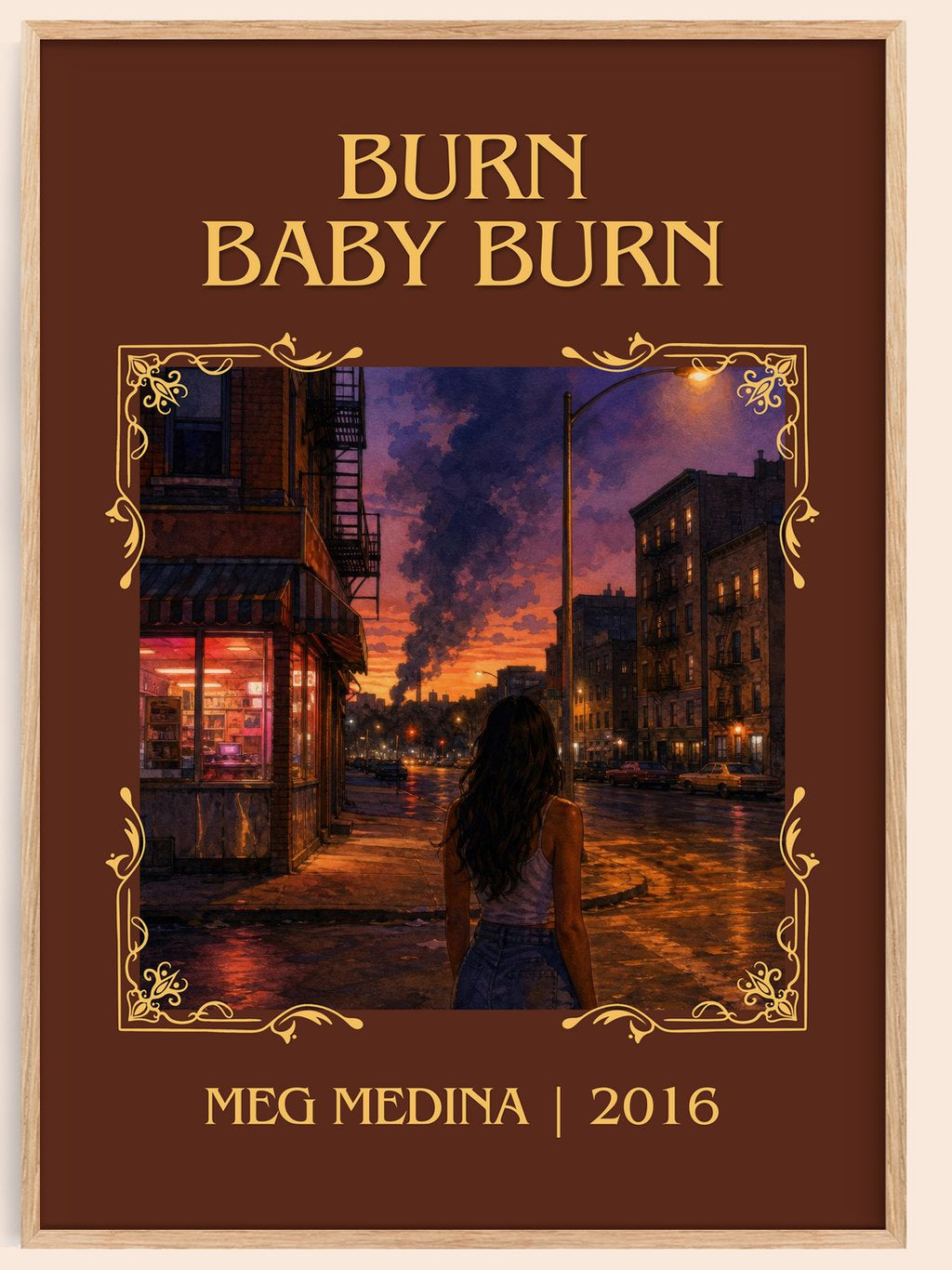 Burn Baby Burn Classic Book Art Print by Meg Medina – book poster