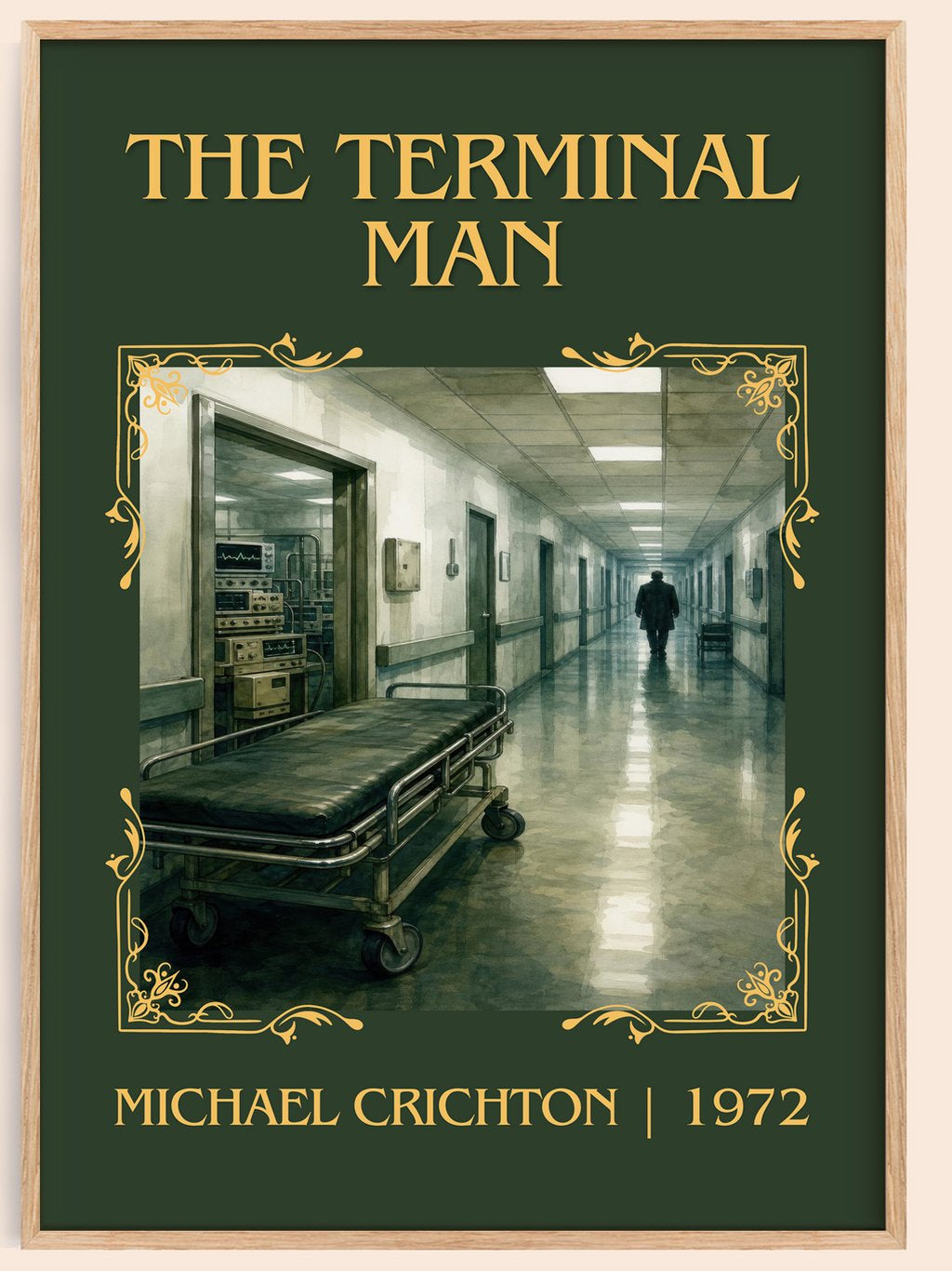 The Terminal Man Classic Book Art Print by Michael Crichton – book poster