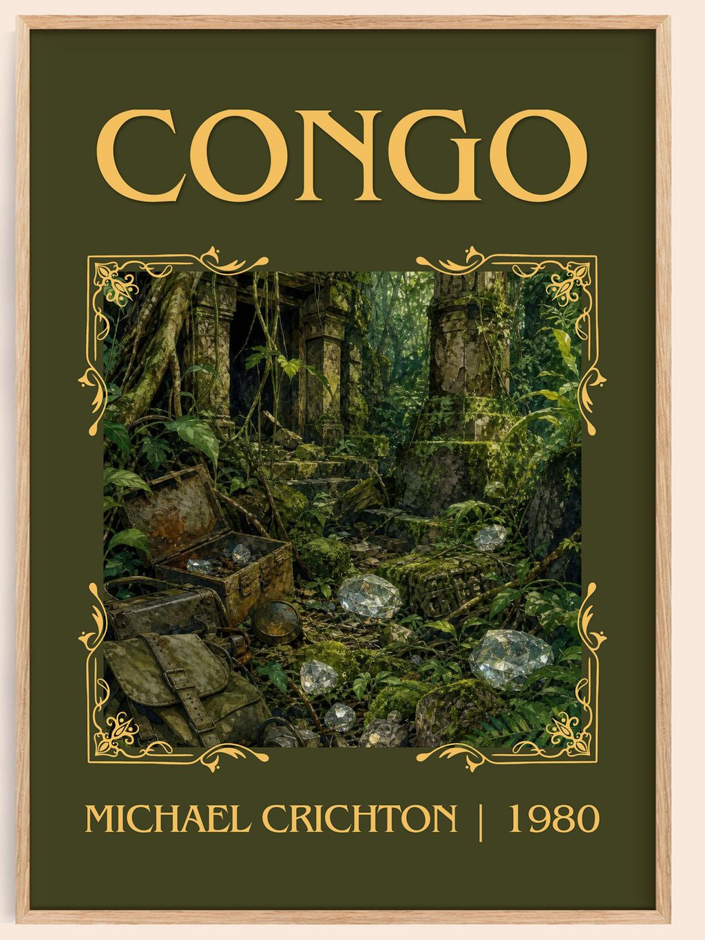 Congo Classic Book Art Print by Michael Crichton – book poster