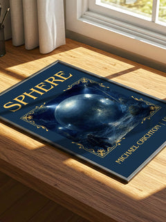 Sphere Classic Book Art Print by Michael Crichton – print on a sunlit desk