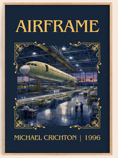 Airframe Classic Book Art Print by Michael Crichton – book poster