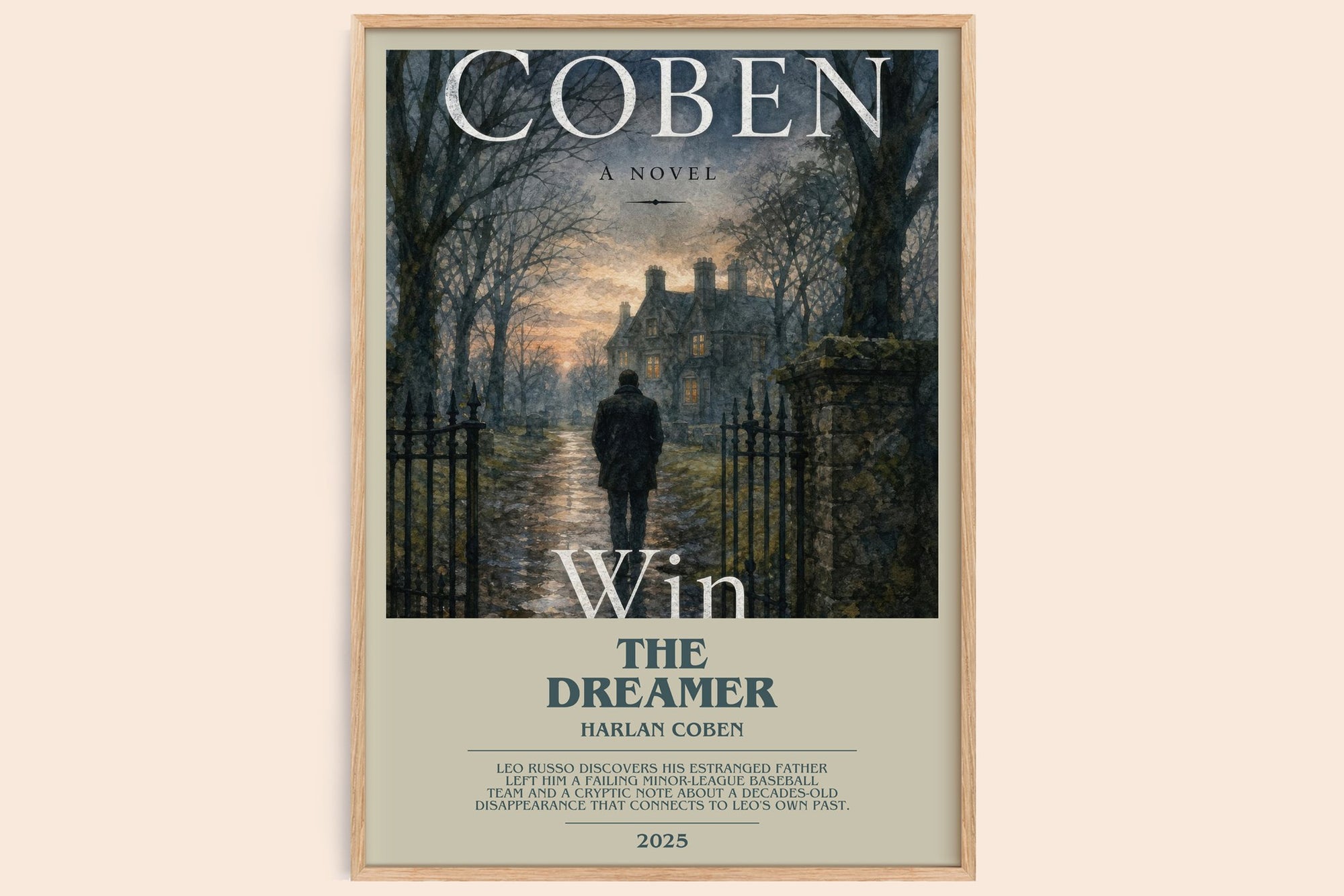 The Dreamer bookish book poster by Harlan Coben – framed literary art print