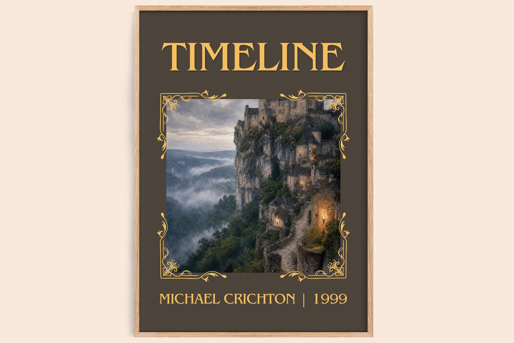 Timeline Classic Book Art Print by Michael Crichton