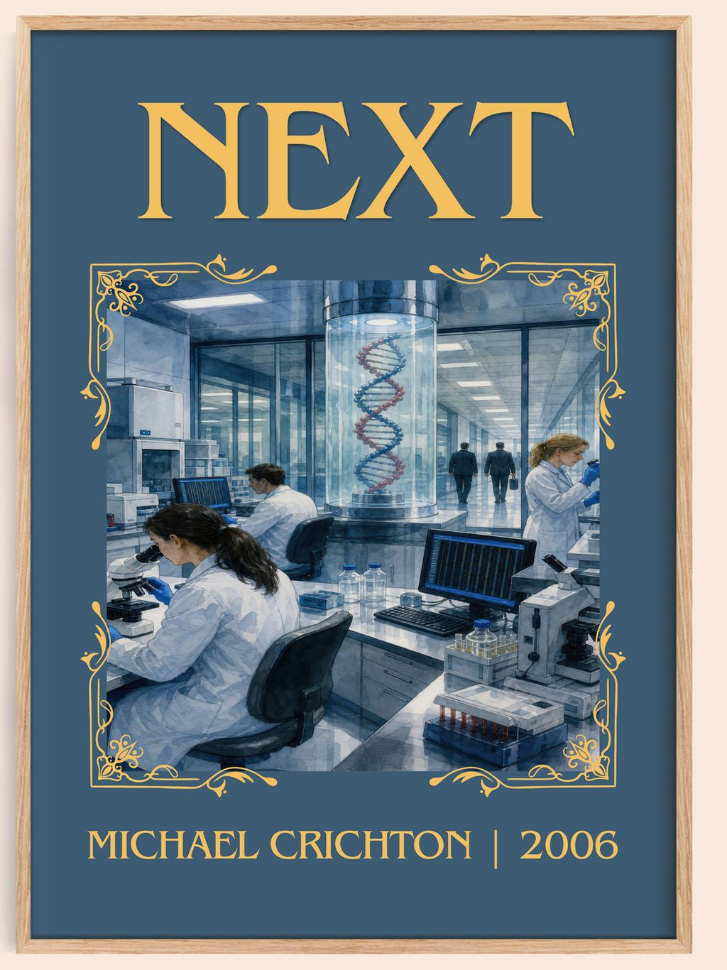 Next Classic Book Art Print by Michael Crichton – book poster