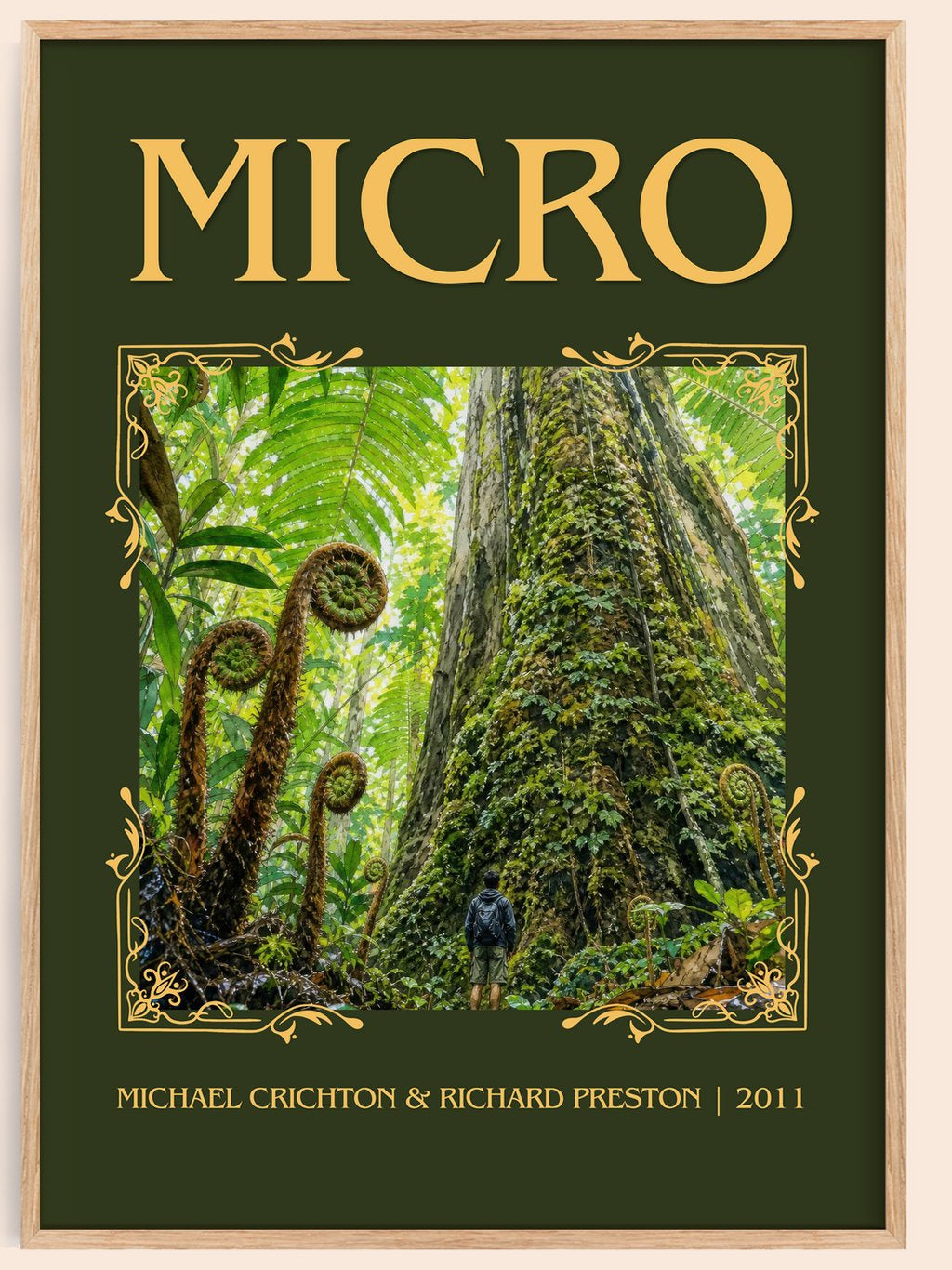 Micro Classic Book Art Print by Michael Crichton & Richard Preston – book poster