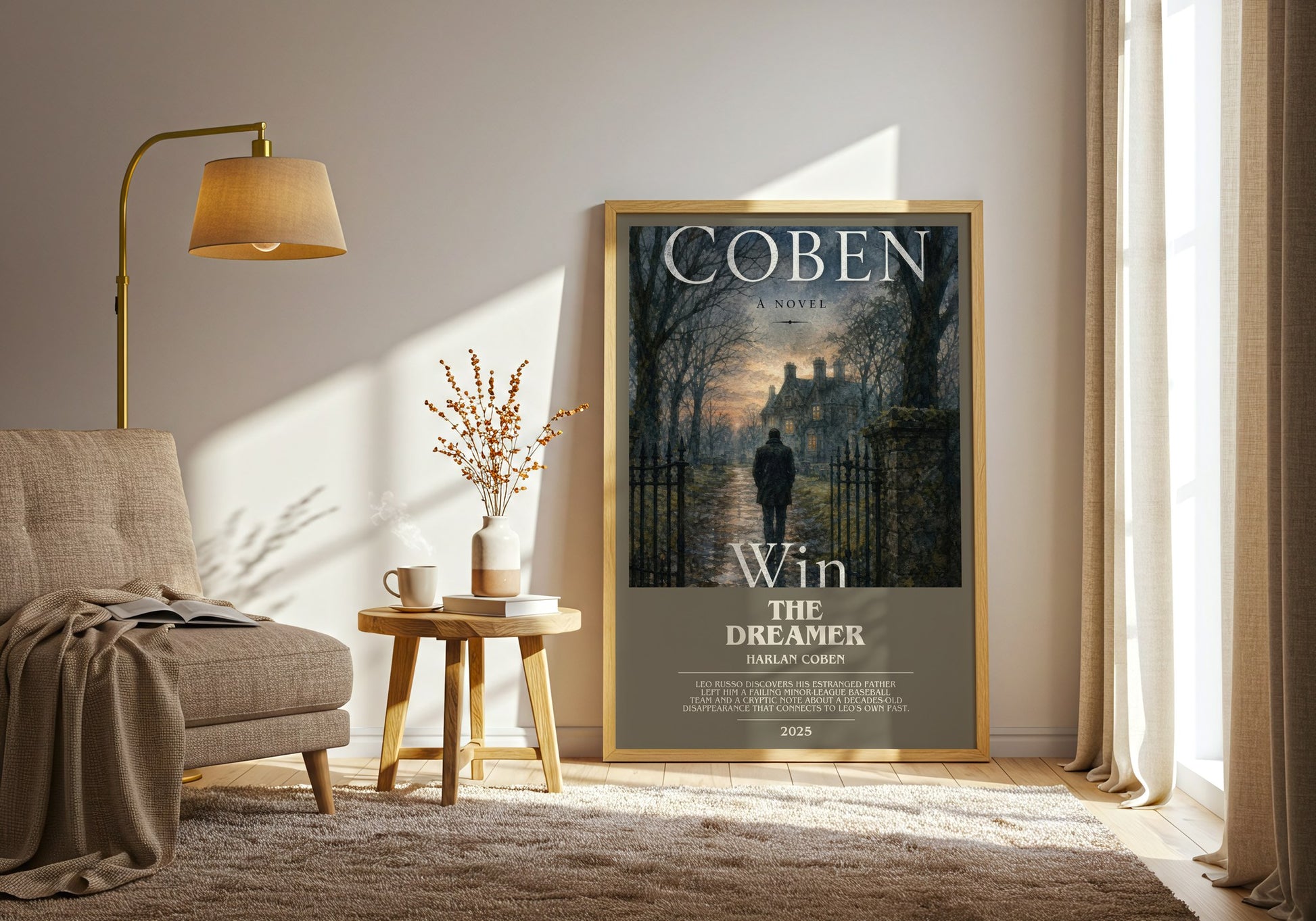 The Dreamer bookish print on bookshelf – Harlan Coben fan gift
