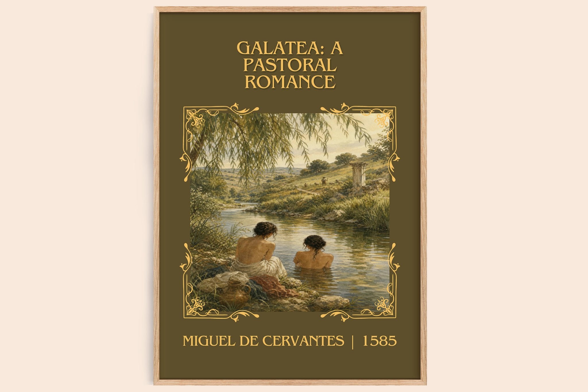 Galatea: A Pastoral Romance Classic Book Art Print by M. Cervantes