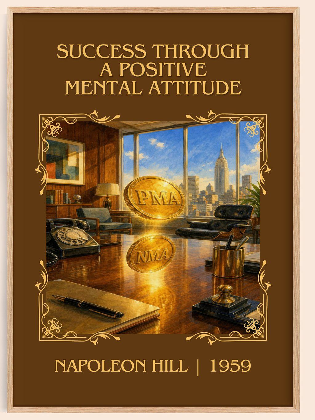 Success Through A Positive Mental Attitude Classic Book Art Print by Napoleon Hill – book poster