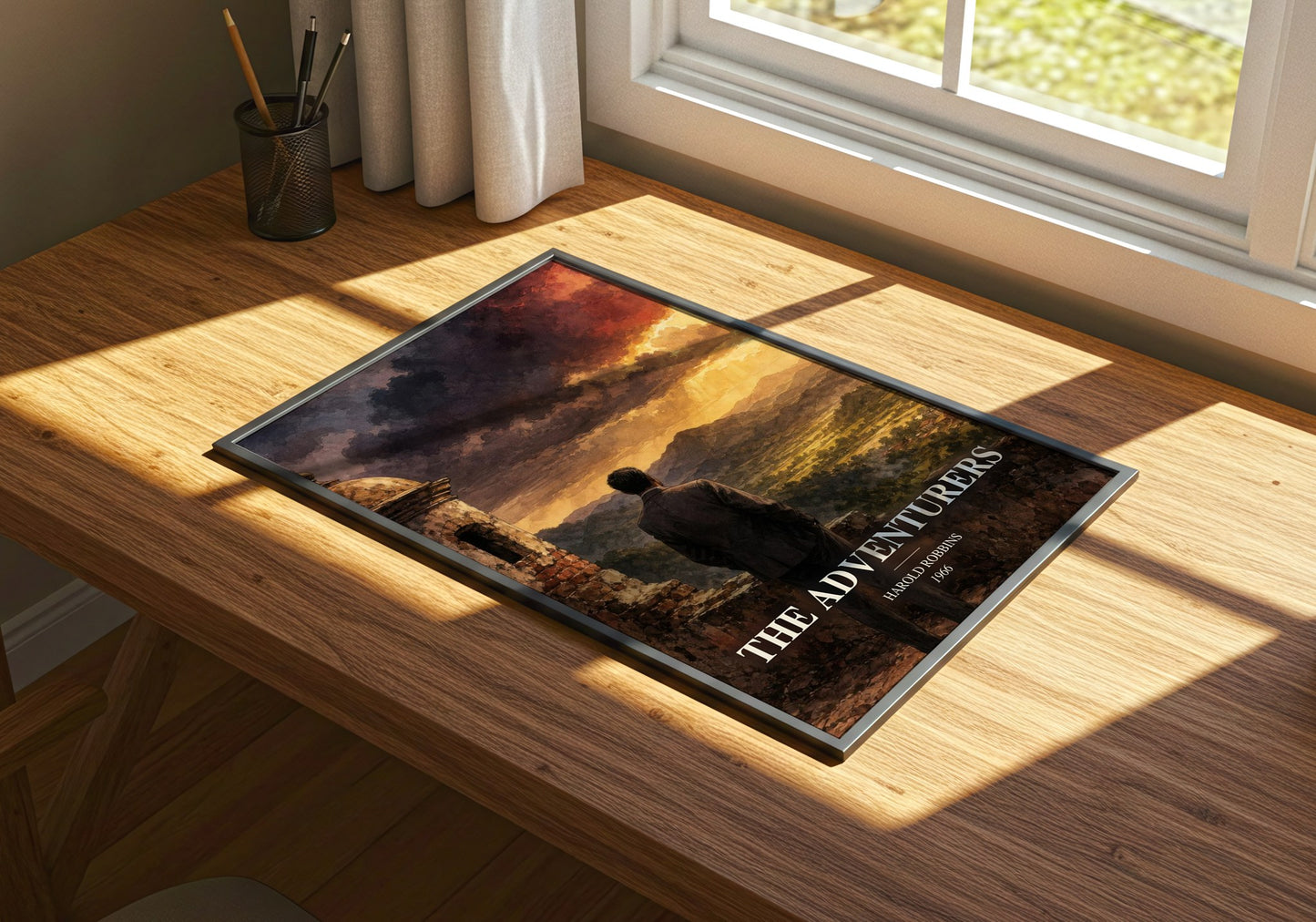 The Adventurers watercolour book poster framed on wall – adventure wall art