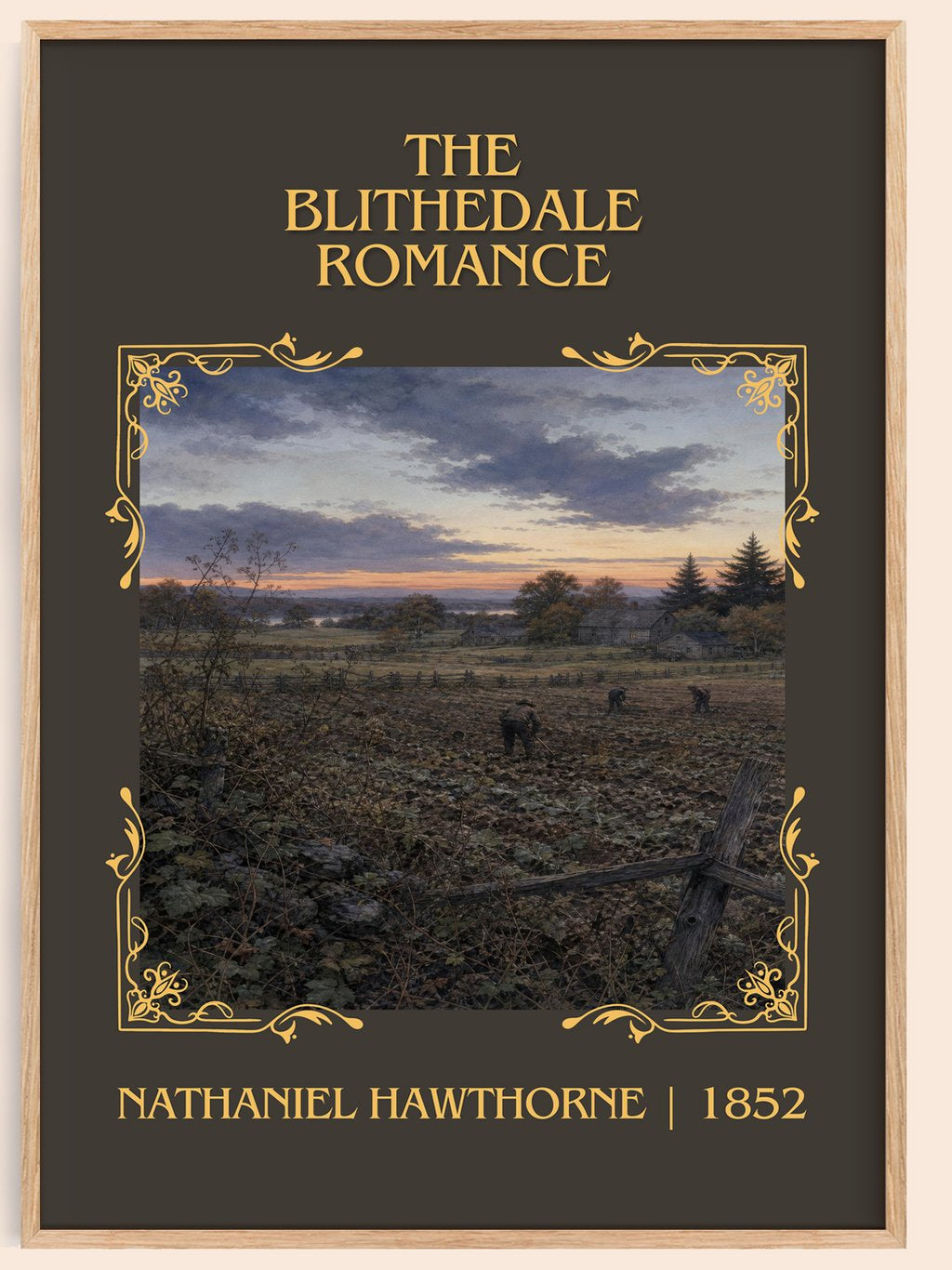 The Blithedale Romance Classic Book Art Print by Nathaniel Hawthorne – book poster