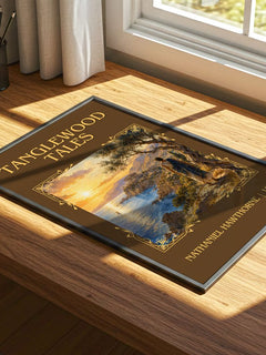 Tanglewood Tales Classic Book Art Print by Nathaniel Hawthorne – print on a sunlit desk