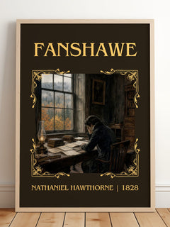 Fanshawe Classic Book Art Print by Nathaniel Hawthorne – framed print leaning on a wooden floor