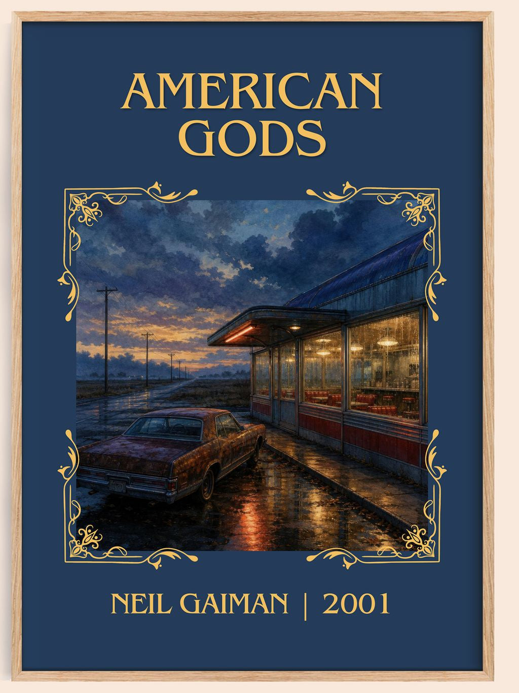 American Gods Classic Book Art Print by Neil Gaiman – book poster