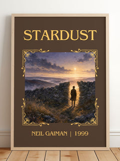 Stardust Classic Book Art Print by Neil Gaiman – framed print leaning on a wooden floor