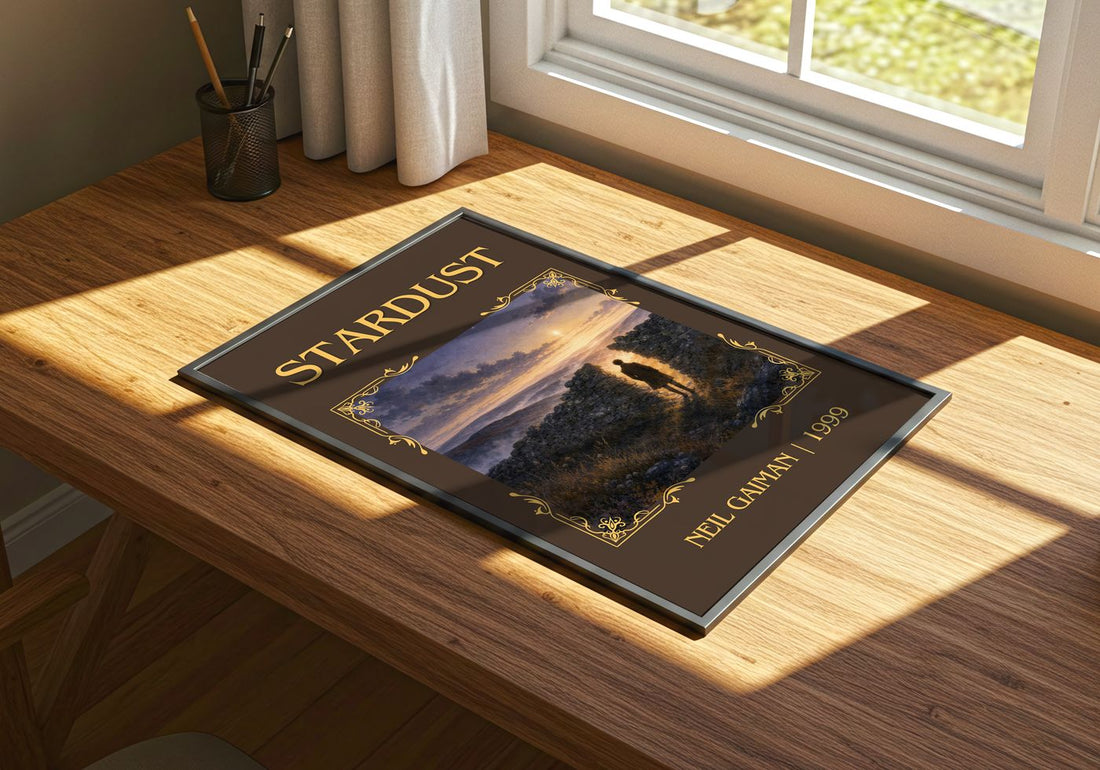 Stardust Classic Book Art Print by Neil Gaiman – print on a sunlit desk