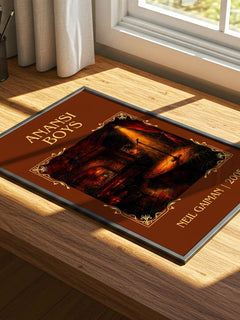 Anansi Boys Classic Book Art Print by Neil Gaiman – print on a sunlit desk
