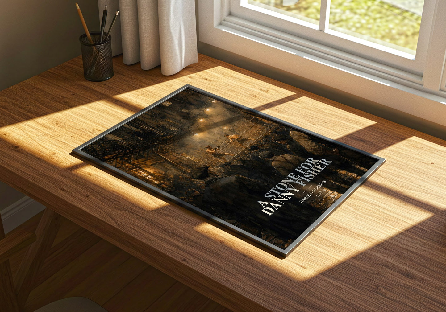A Stone For Danny Fisher watercolour book poster framed on wall – historical fiction wall art