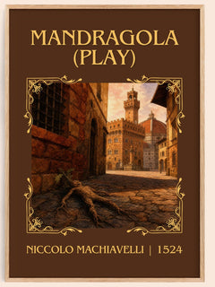 Mandragola (Play) Classic Book Art Print by Niccolò Machiavelli – book poster