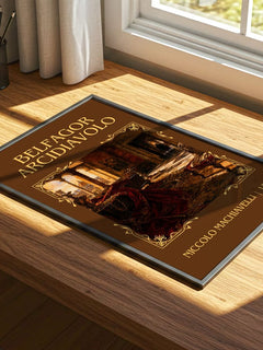 Belfagor Arcidiavolo Classic Book Art Print by Niccolò Machiavelli – print on a sunlit desk