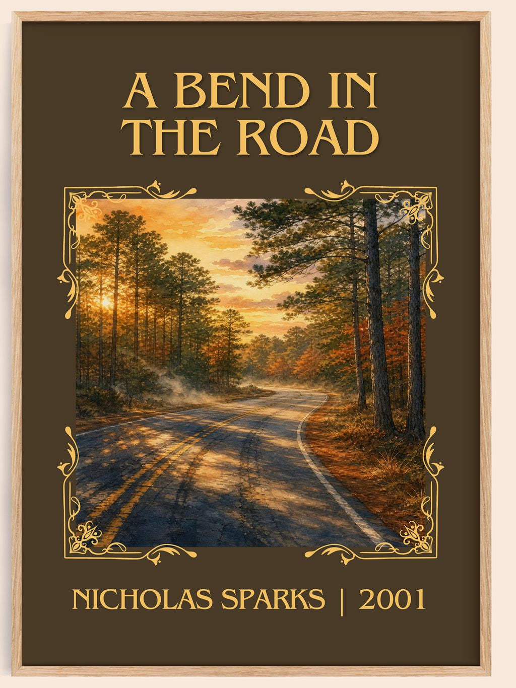 A Bend In The Road Classic Book Art Print by Nicholas Sparks – book poster