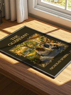 The Guardian Classic Book Art Print by Nicholas Sparks – print on a sunlit desk