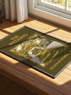 The Wedding Classic Book Art Print by Nicholas Sparks – print on a sunlit desk