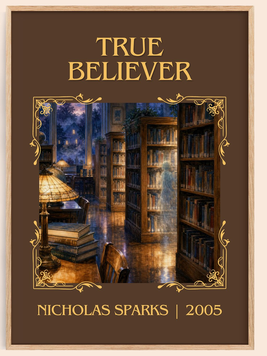 True Believer Classic Book Art Print by Nicholas Sparks – book poster