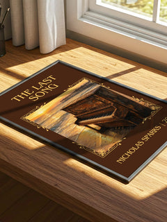 The Last Song Classic Book Art Print by Nicholas Sparks – print on a sunlit desk