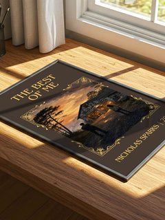 The Best Of Me Classic Book Art Print by Nicholas Sparks – print on a sunlit desk