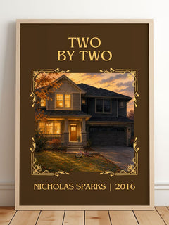 Two By Two Classic Book Art Print by Nicholas Sparks – framed print leaning on a wooden floor
