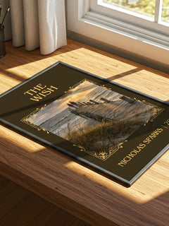The Wish Classic Book Art Print by Nicholas Sparks – print on a sunlit desk