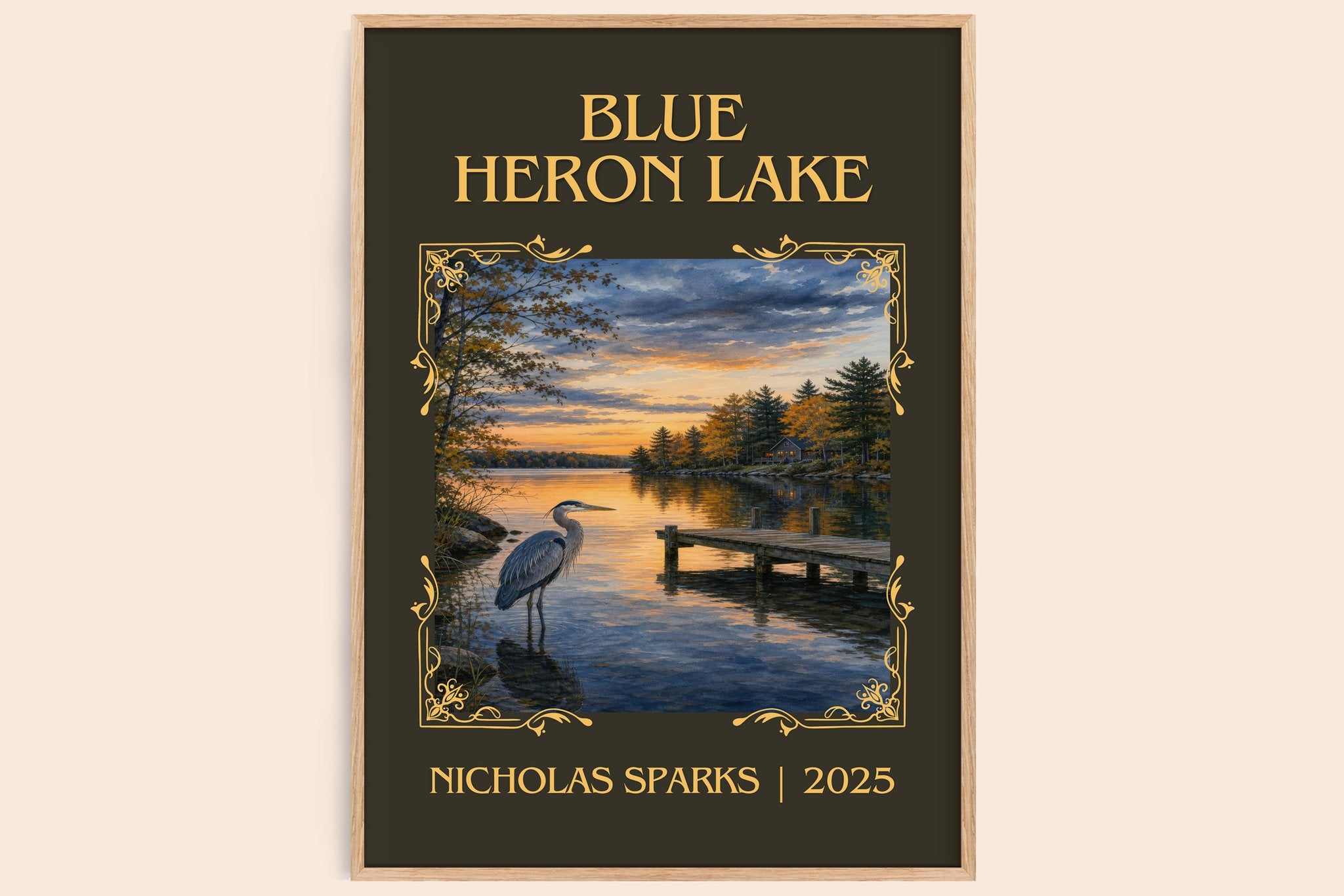 Blue Heron Lake Classic Book Art Print by Nicholas Sparks