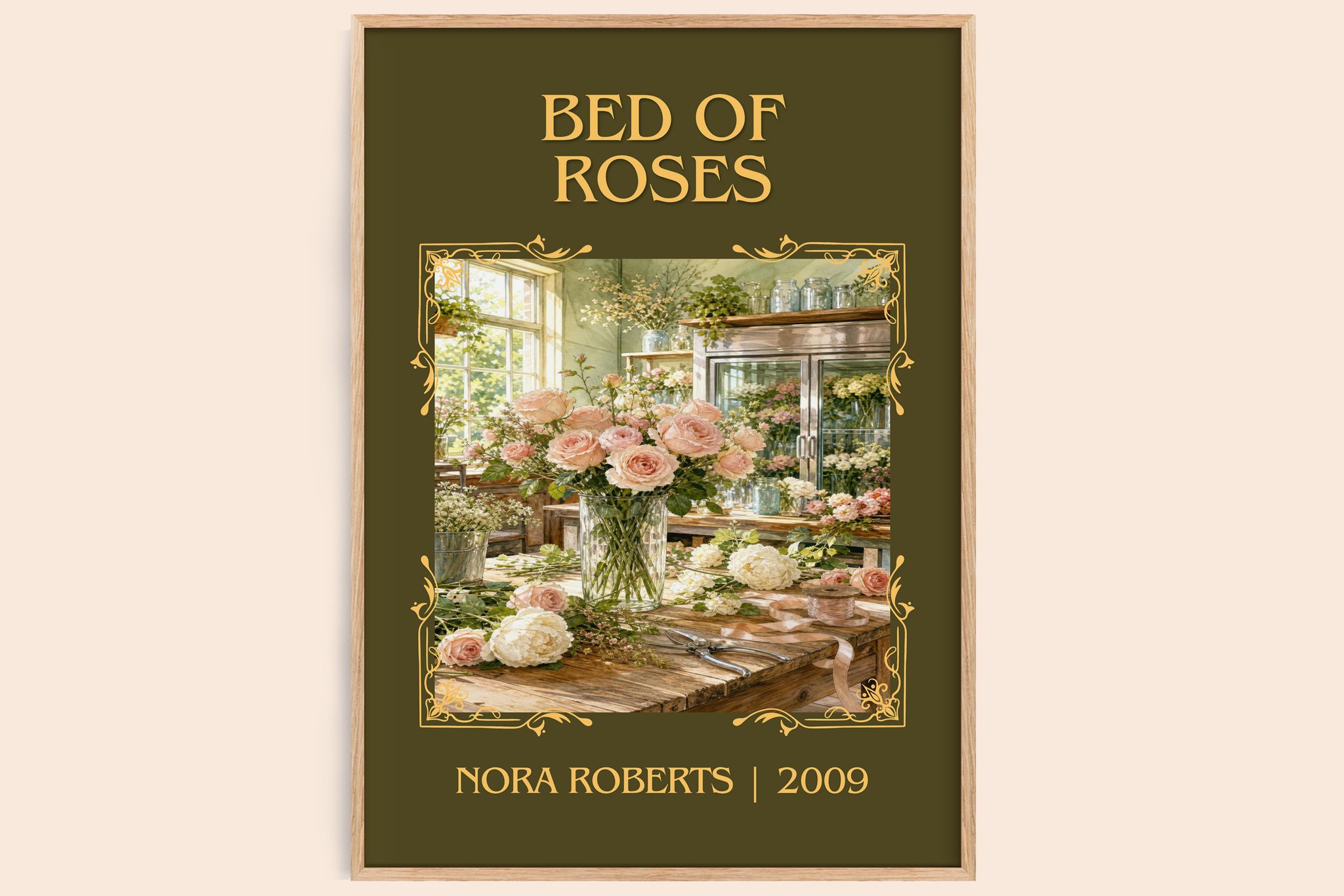 Bed Of Roses Classic Book Art Print by Nora Roberts