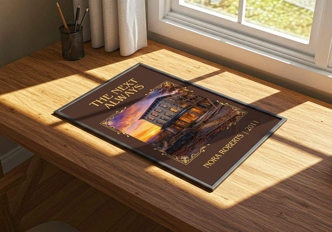 The Next Always Classic Book Art Print by Nora Roberts – print on a sunlit desk