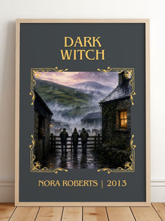 Dark Witch Classic Book Art Print by Nora Roberts – framed print leaning on a wooden floor