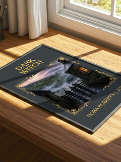 Dark Witch Classic Book Art Print by Nora Roberts – print on a sunlit desk
