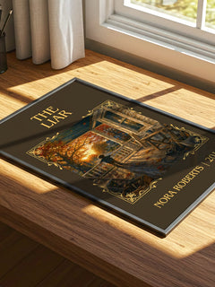 The Liar Classic Book Art Print by Nora Roberts – print on a sunlit desk