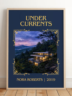 Under Currents Classic Book Art Print by Nora Roberts – framed print leaning on a wooden floor