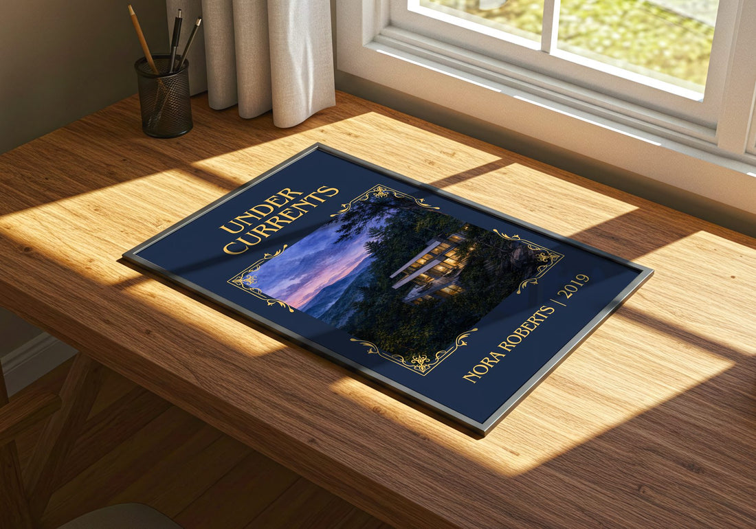 Under Currents Classic Book Art Print by Nora Roberts – print on a sunlit desk