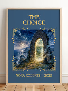 The Choice Classic Book Art Print by Nora Roberts – framed print leaning on a wooden floor